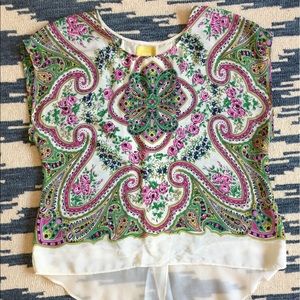 Anthropologie silk hi/low top