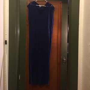 Beautiful Blue Dress with Lace Accents