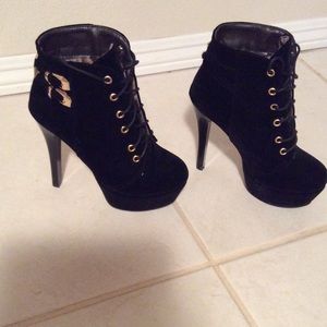 Boots. Black Suede. Size 6.5". Made in China.