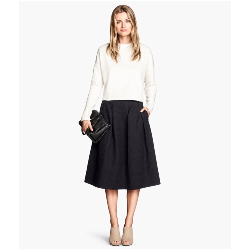 H&M Skirt Pleated Midi Size 6