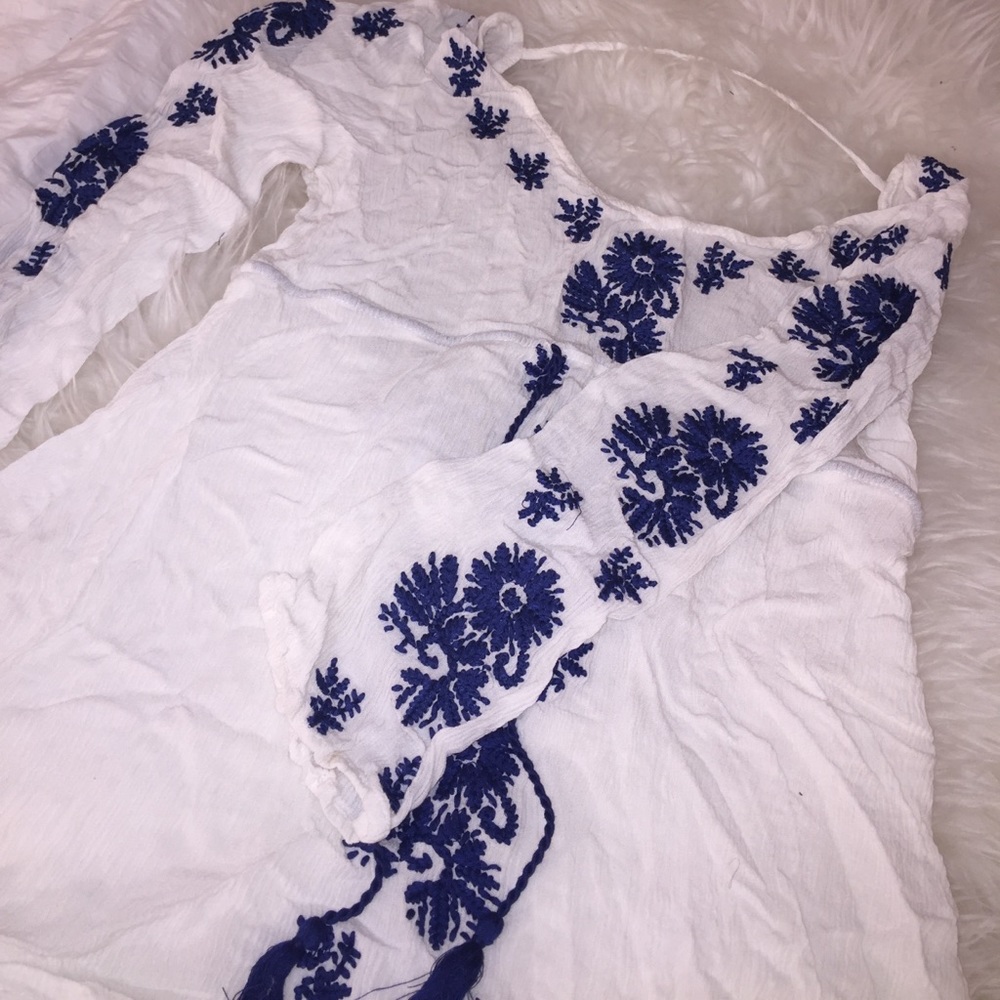 Boho long sleeve top with low back