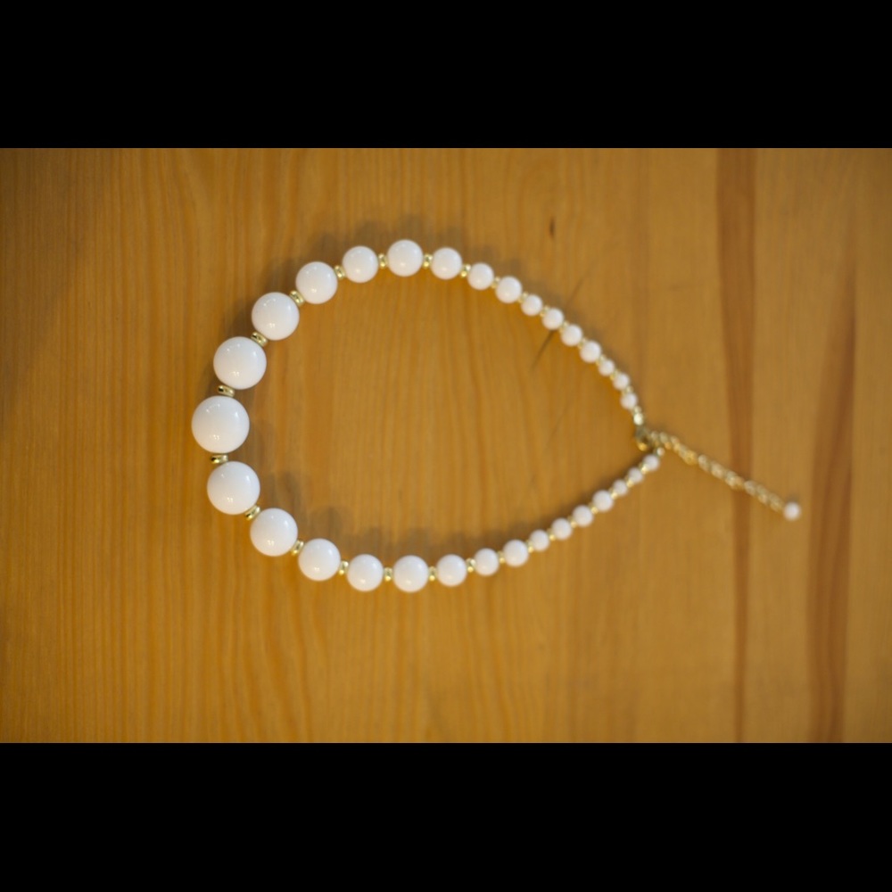 White and gold statement necklace