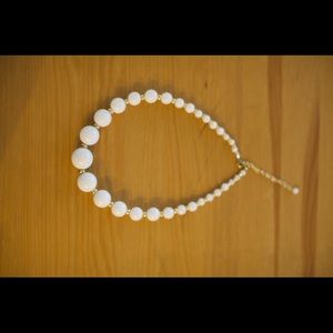 White and gold statement necklace