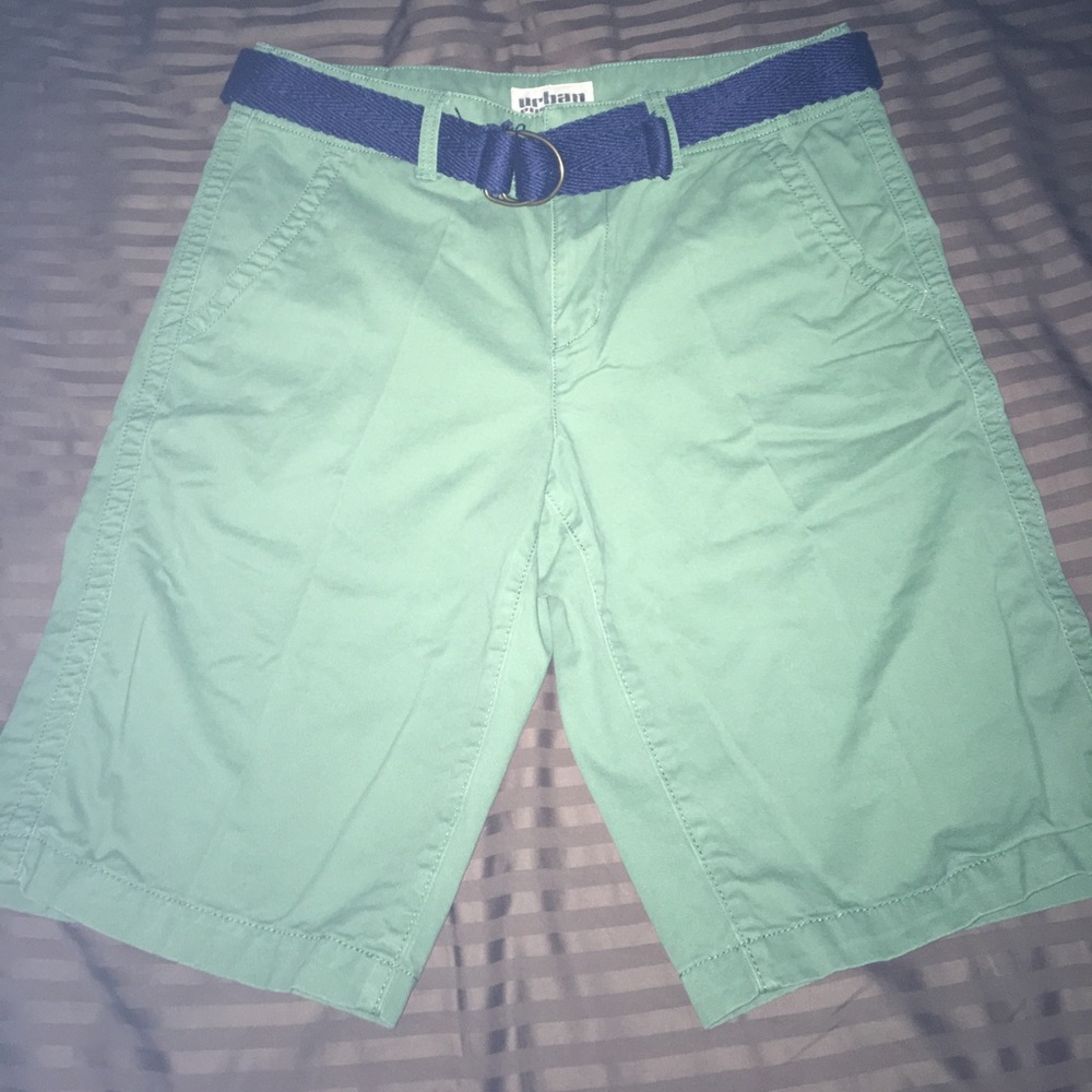 Green khaki shorts