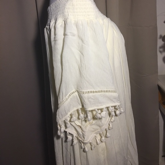 NWOT Cream Off Shoulder Dress - Picture 3 of 3