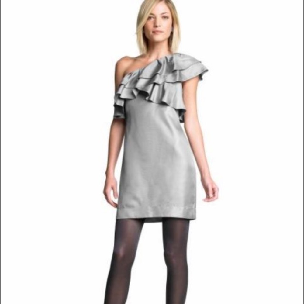 Banana Republic one shoulder ruffle dress
