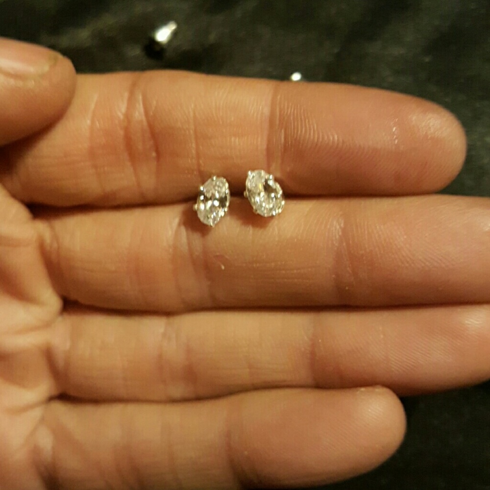 SOLD-  BRAND NEW - Oval CZ Earrings - Picture 8 of 8