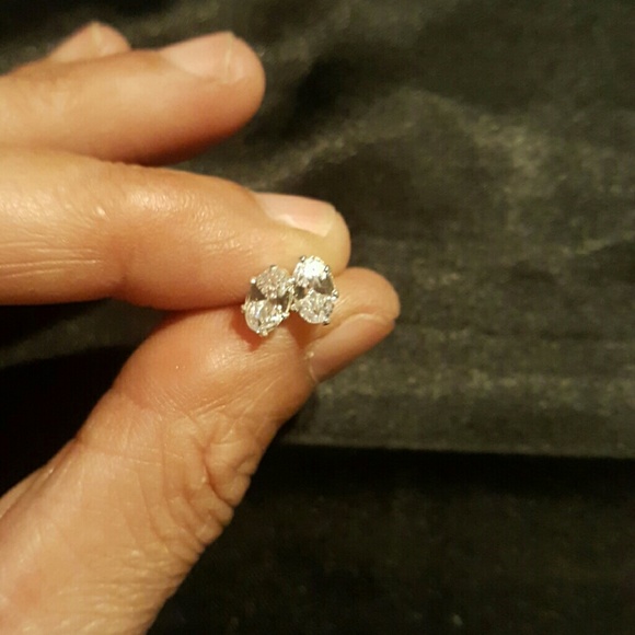 SOLD-  BRAND NEW - Oval CZ Earrings - Picture 4 of 8