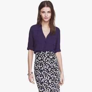 Express Portofino Convertible Sleeve Blouse