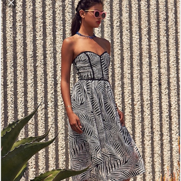 palm print midi dress
