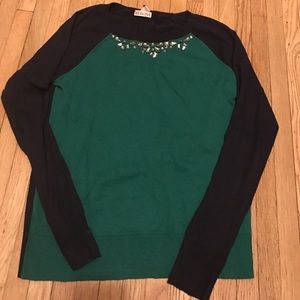 Merona Green and Navy Blue Sweater