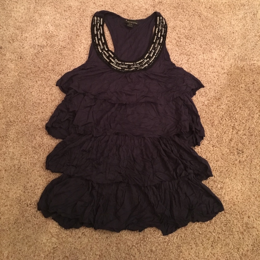 BRAND NEW Forever 21 navy blue beaded top in Small