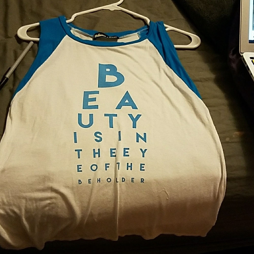 Blue and white t-shirt