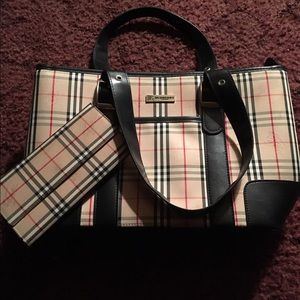 Burberry handbag with matching wallet