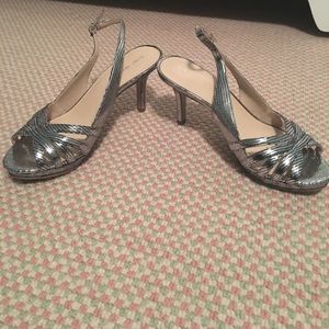 Nin West sling back heels (only worn once)!!