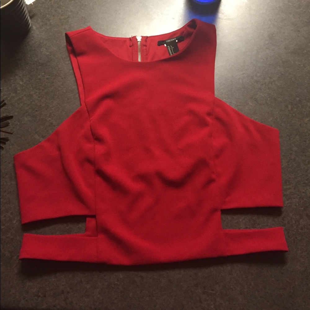 Red crop top