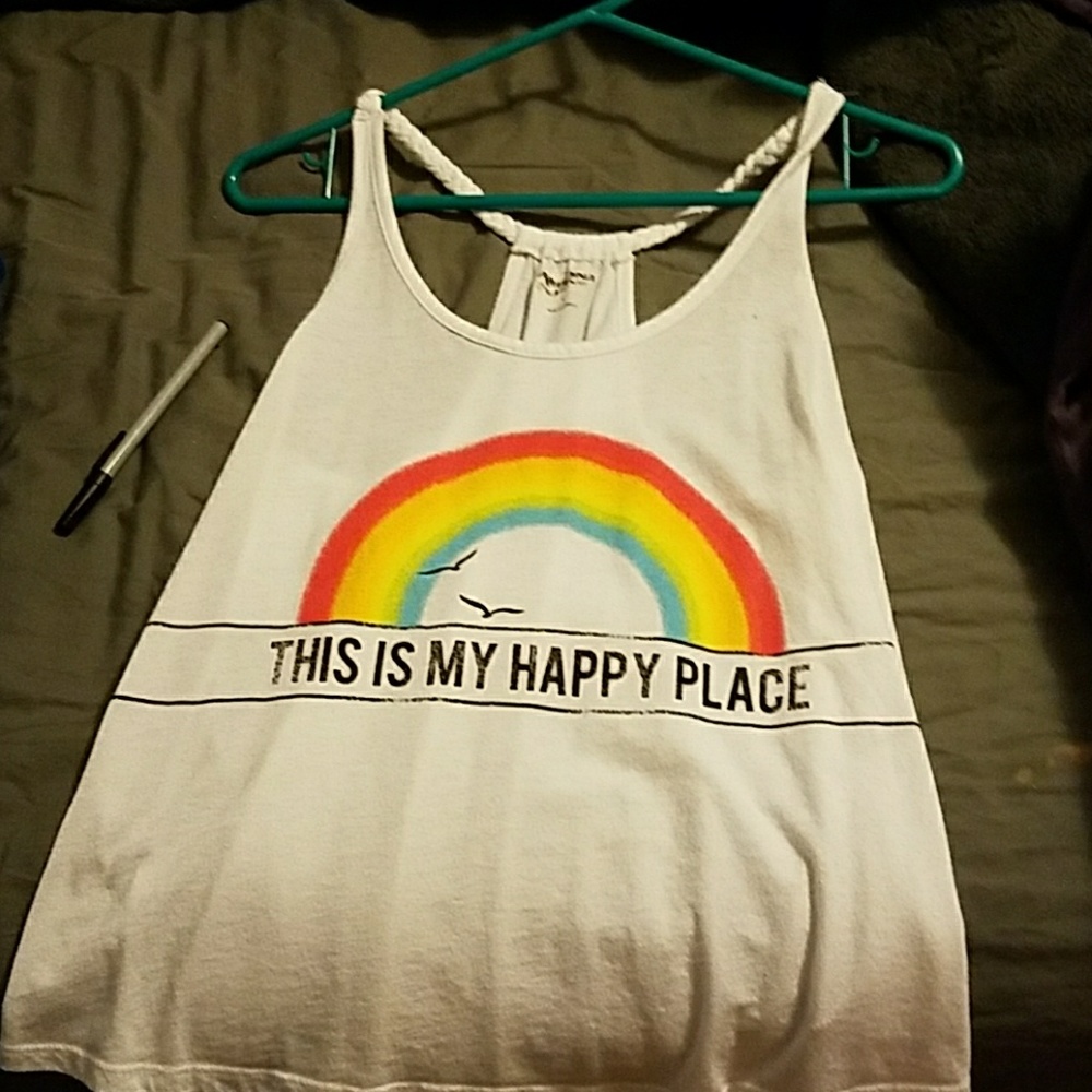 White rainbow crop top