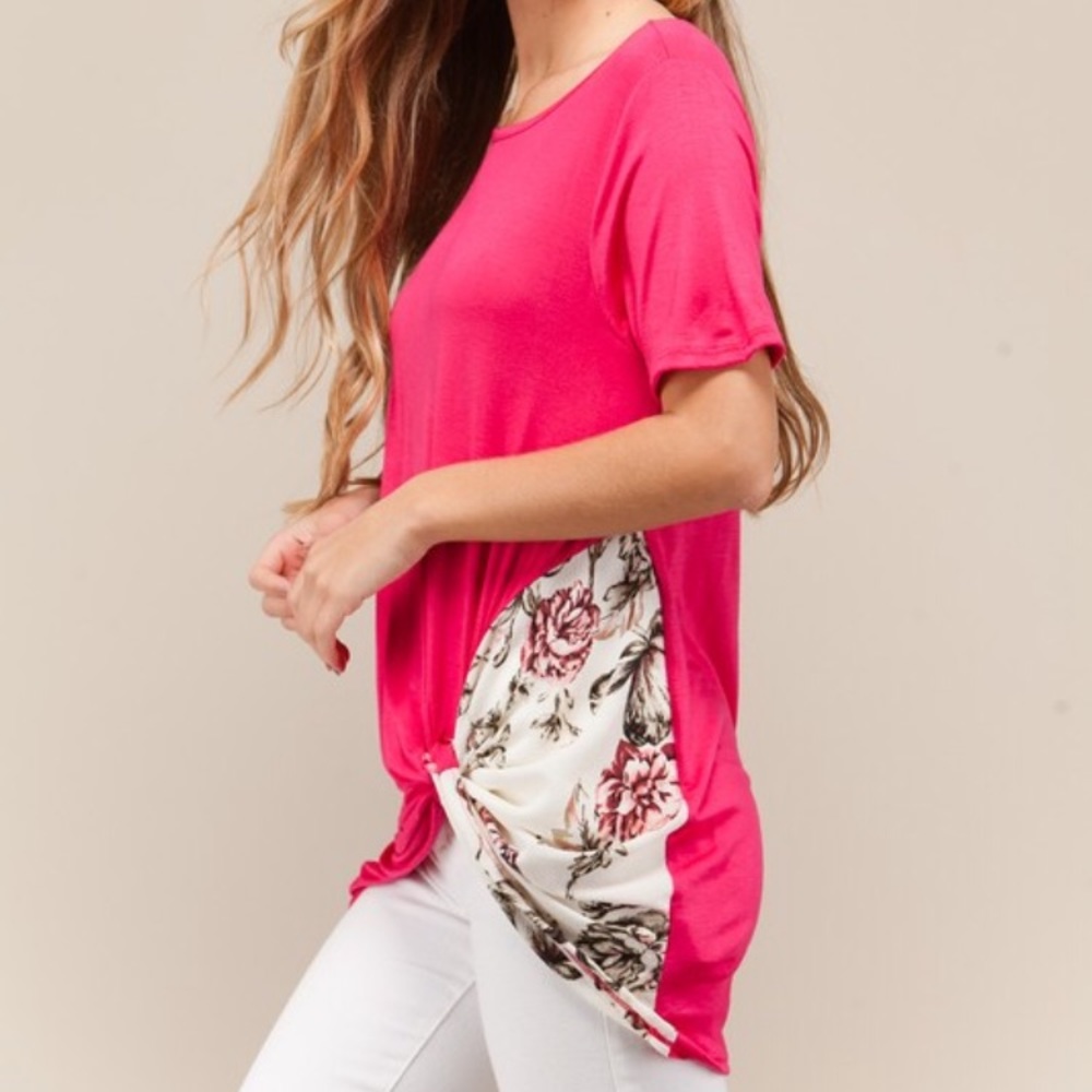 Floral Contrast Tunic. - Picture 2 of 7