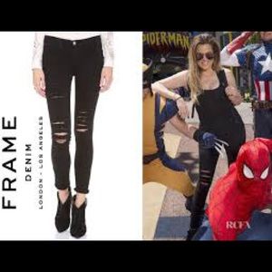 Frame Le Skinny Ripped Jeans