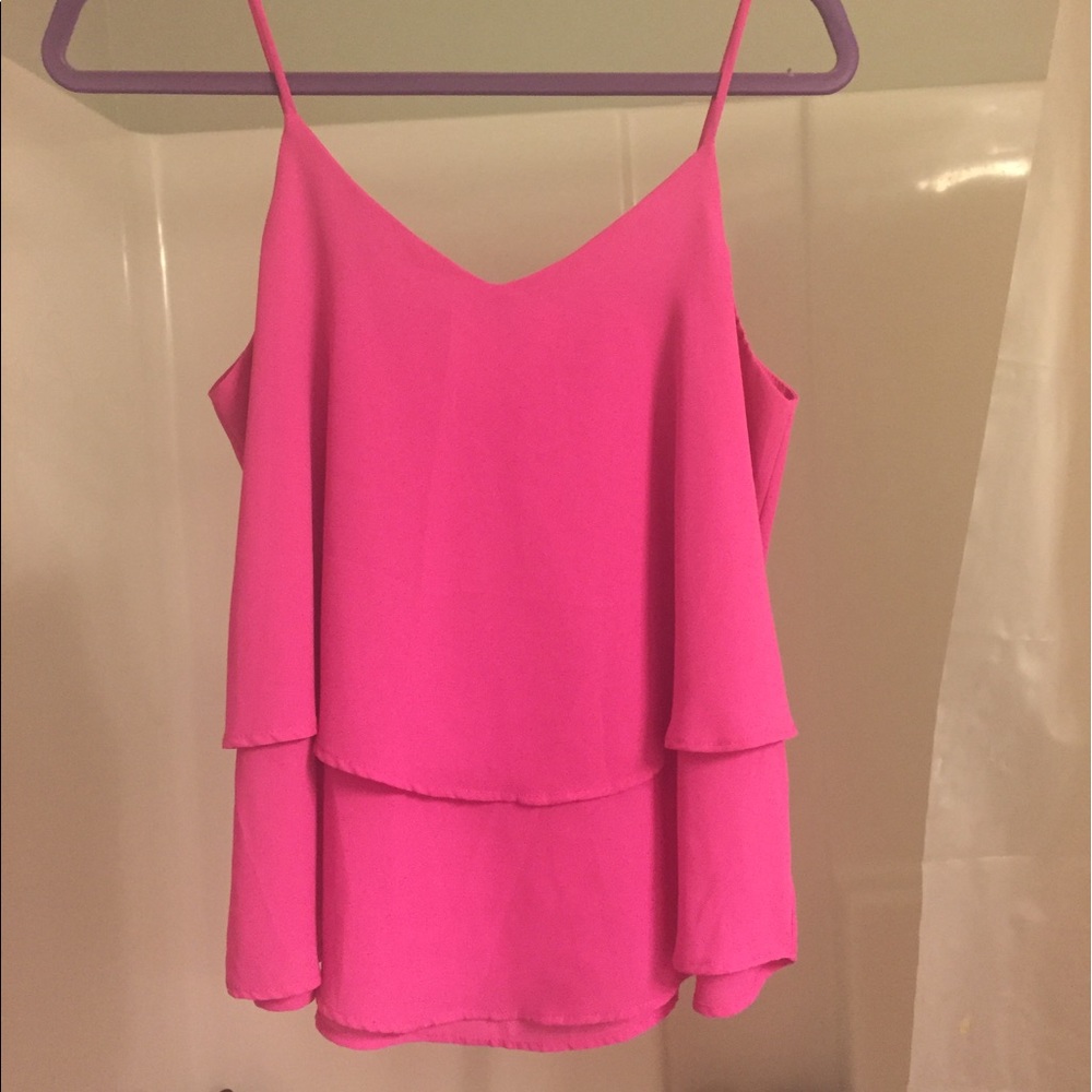Pink flowy tank top