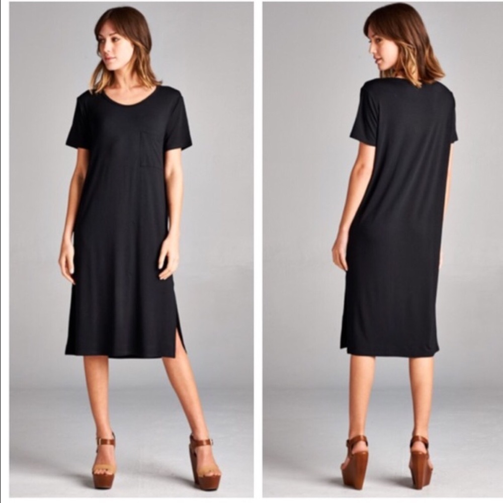 Midi Length Black Dress