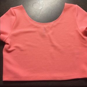 New Neon color pink crop top