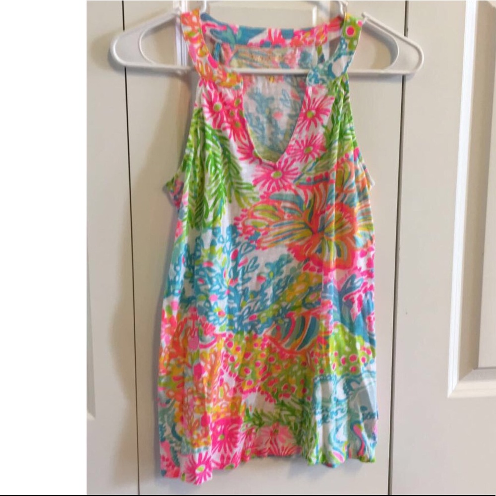 Lilly Pulitzer Arya tank in Lovers Coral XXS