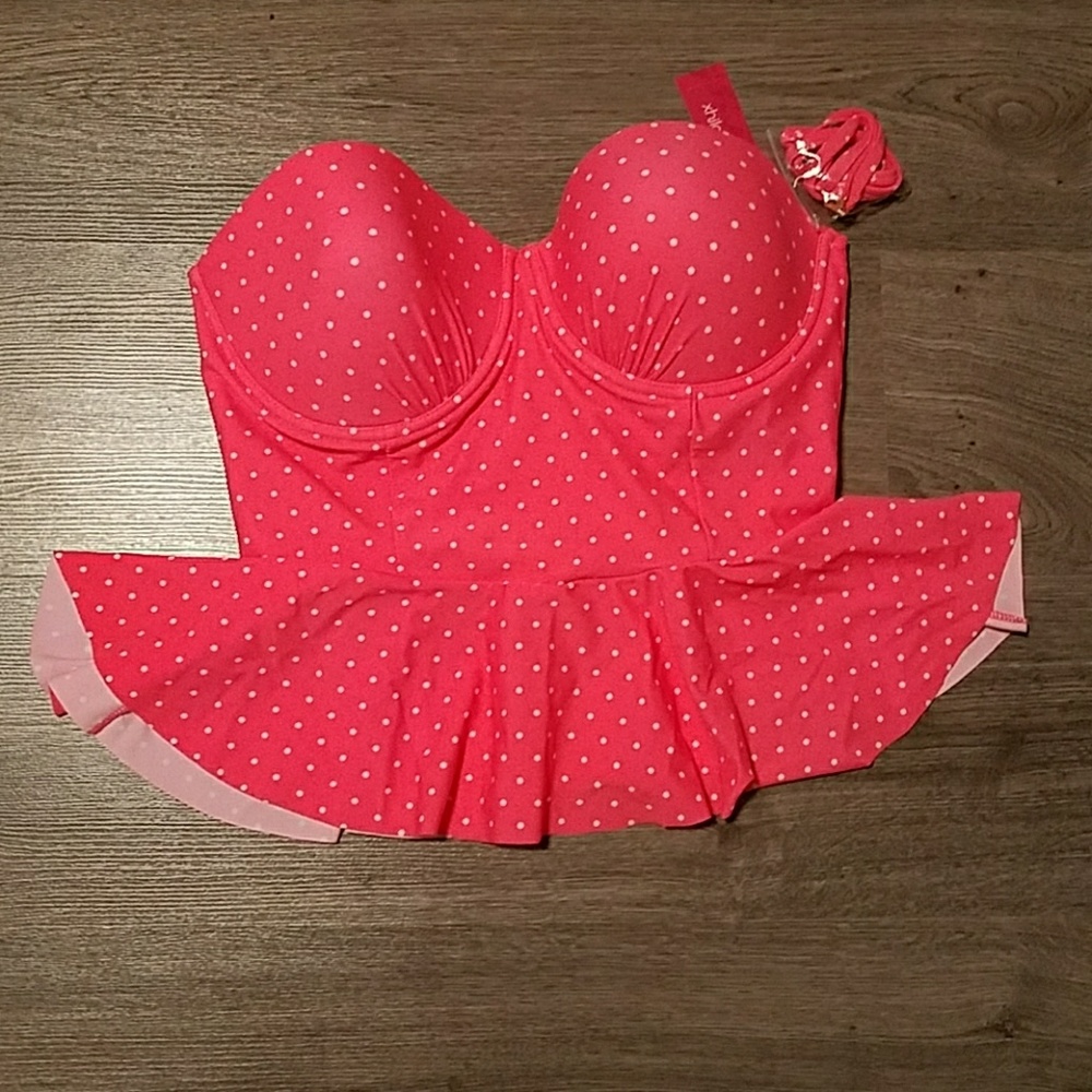 Peplum swim top