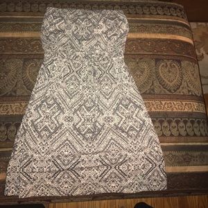 Strapless black and White dress