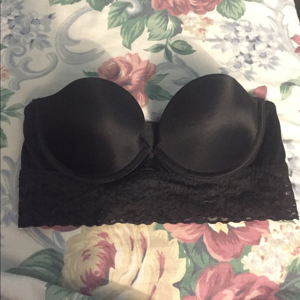 VS PINK black strapless bra