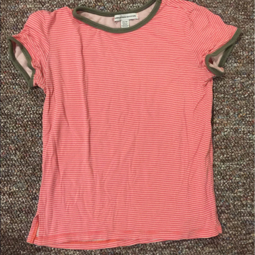 Pink striped tee