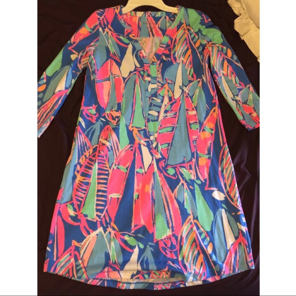 Lilly Pulitzer Ali Dress Bay Blue Out to Sea- XXS