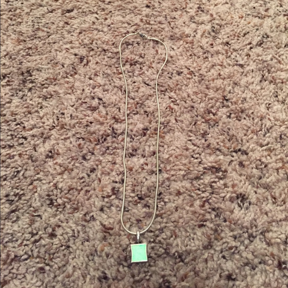 Sterling Silver Shimmery Pendant and Chain