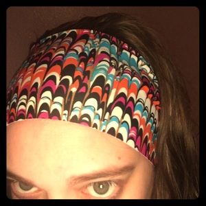 Hippie runner headband orange, teal, brown