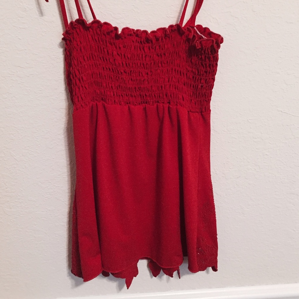SOLD Red Floral Beaded Tank - Picture 7 of 7