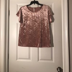 Pink crush velvet shirt