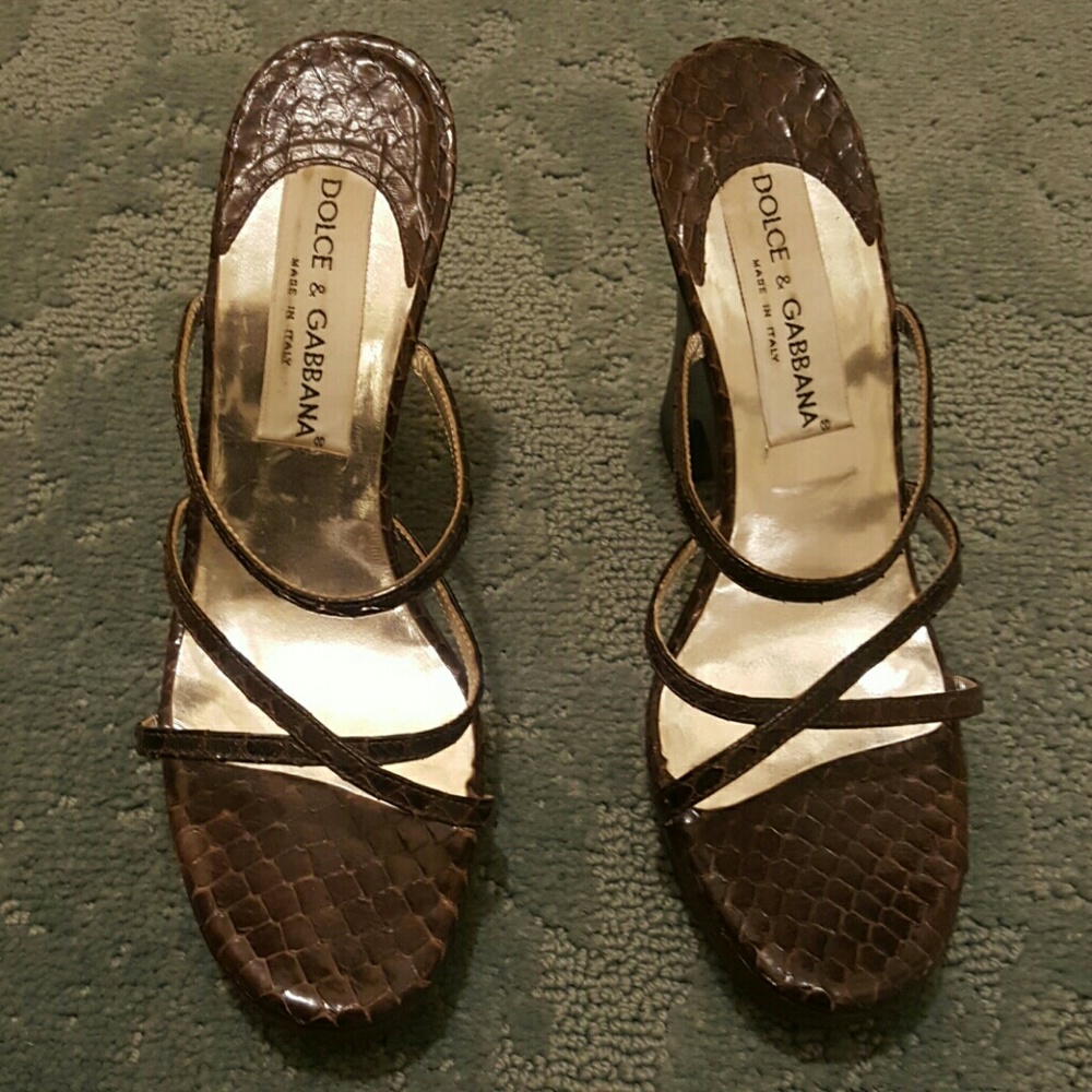 Dolce & Gabbana Brown  Strappy Slides