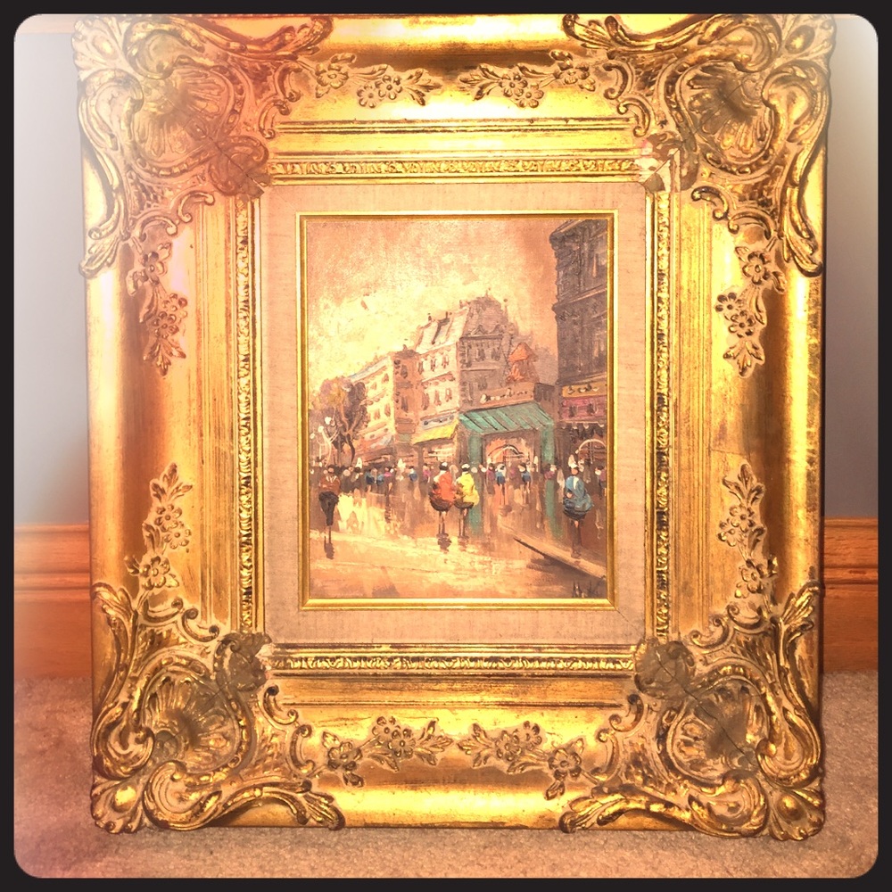 Antique Belgium hand painting.