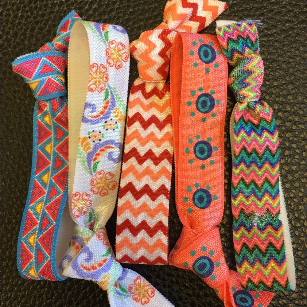 Orange-patterned hair tie accessories