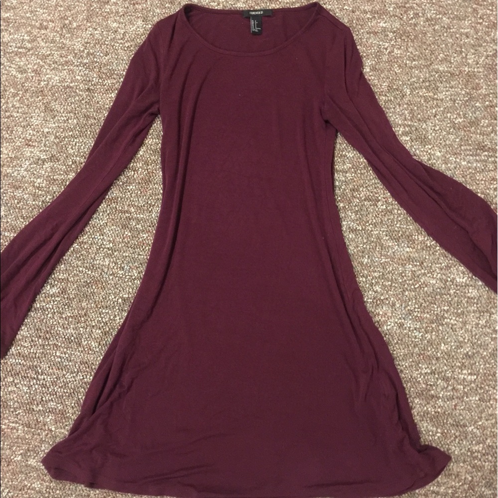 Maroon long sleeve dress
