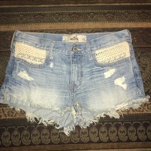 Light wash Hollister cutoff shorts