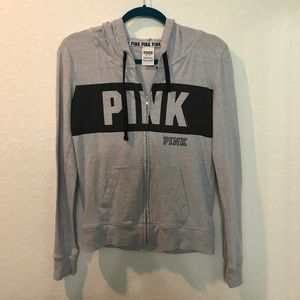 Pink thin zipper jacket