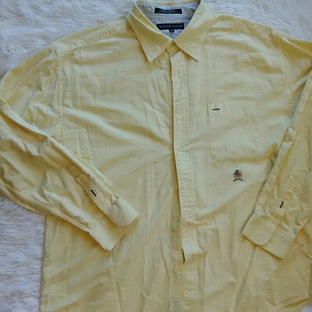 Tommy Hilfiger pale yellow button up