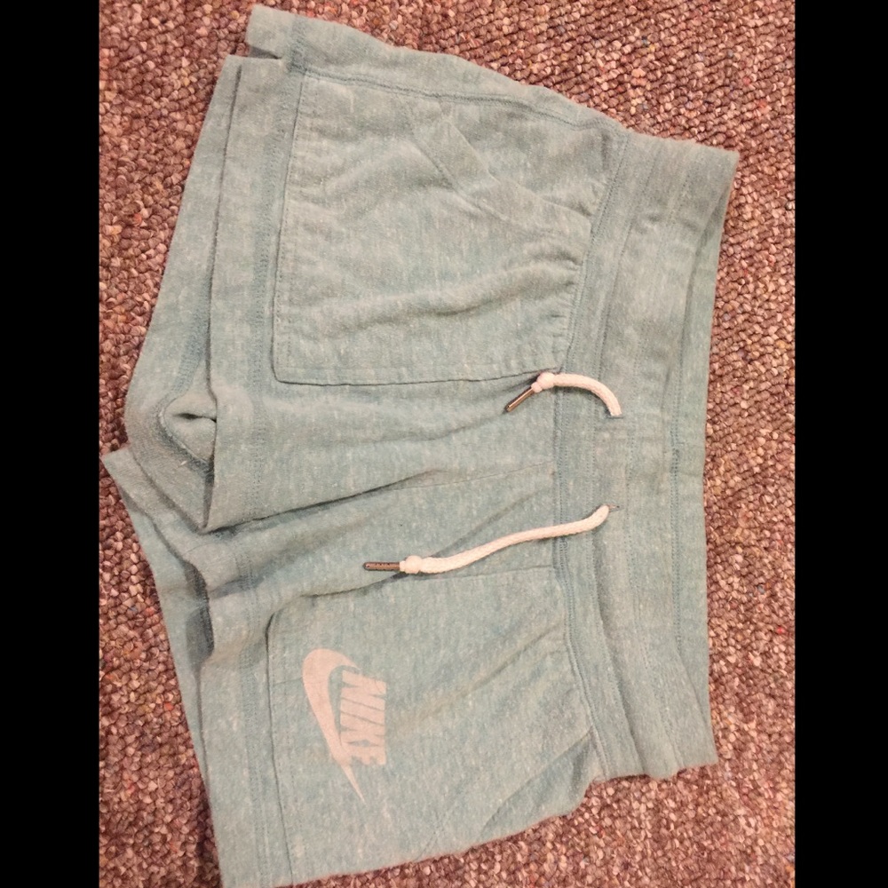 teal Nike sweat shorts