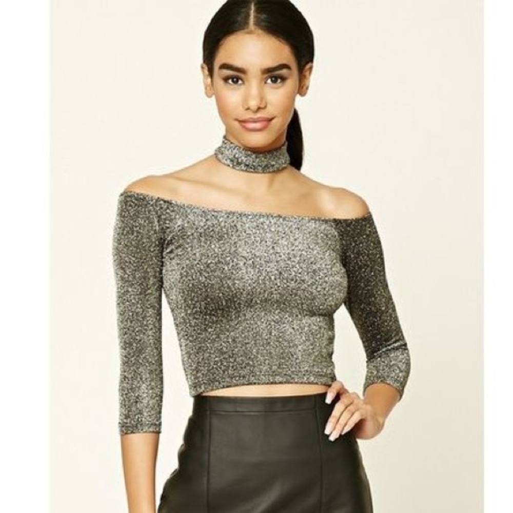 Glitter Choker Top