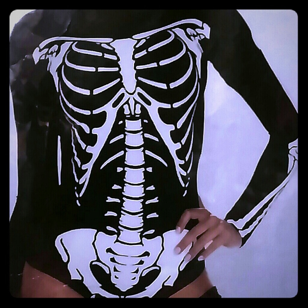 Adult 2 piece skeleton costume