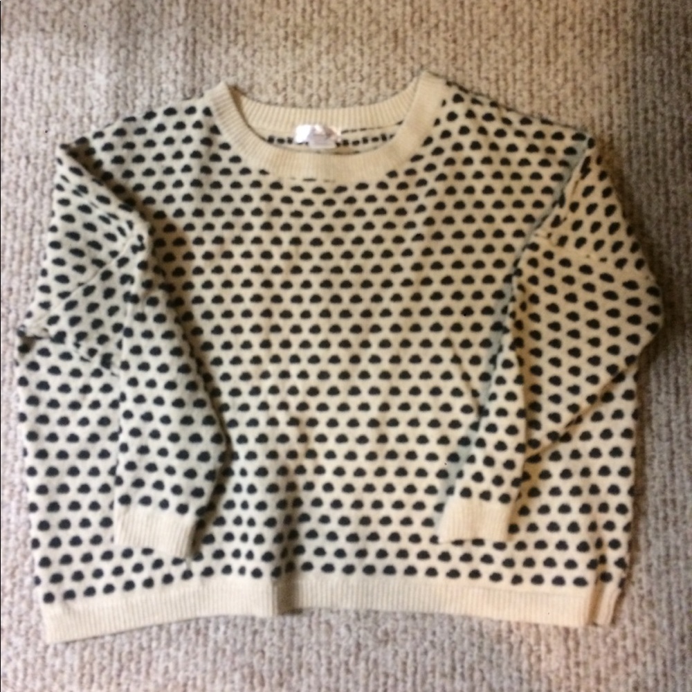 Sweet Sweater "navy and cream" polka dots