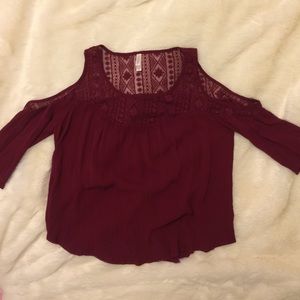 Cold Shoulder Red Top