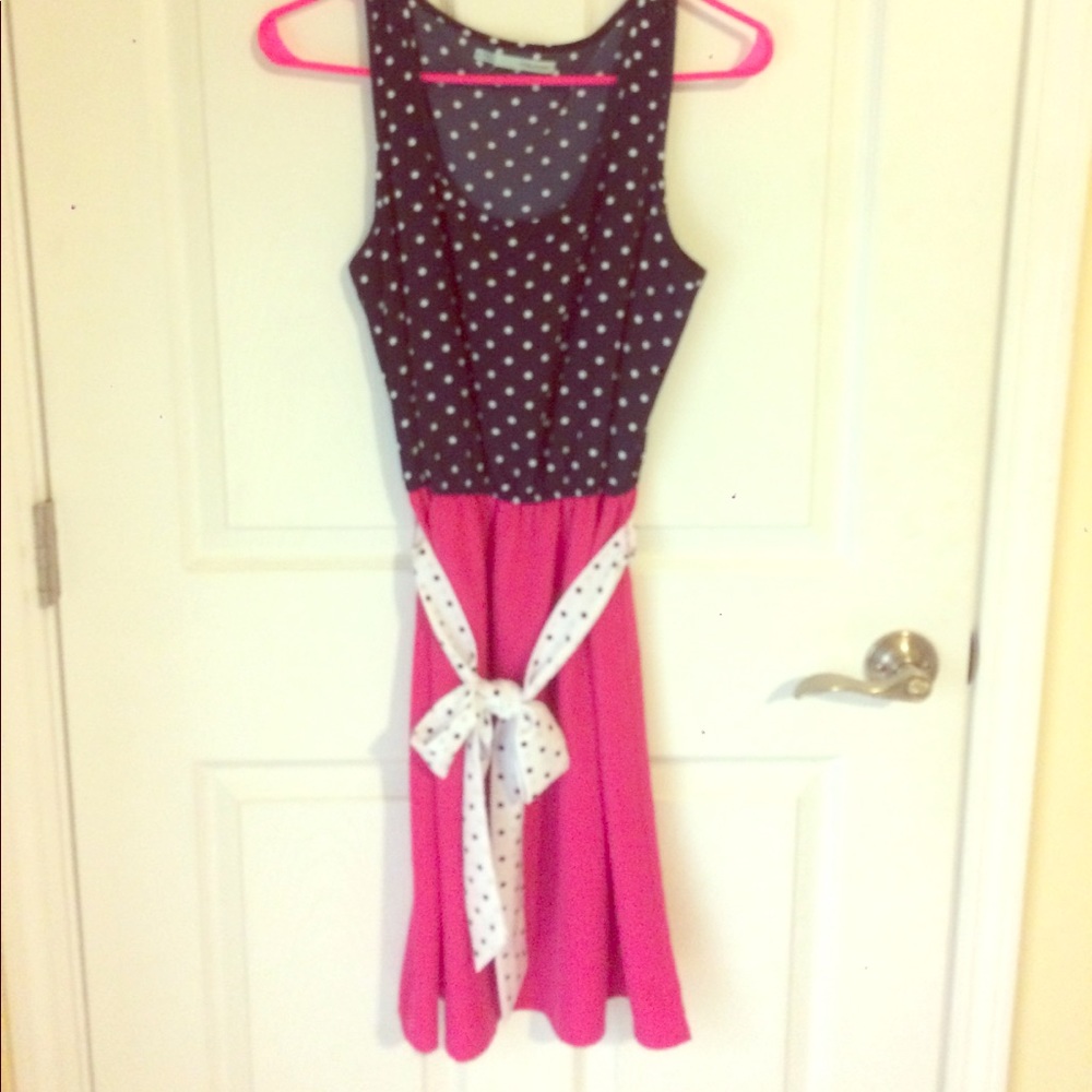 Pink and Navy Blue Dress