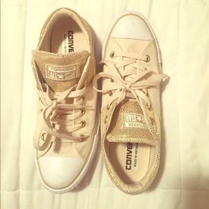 Gold low top Converse All Stars
